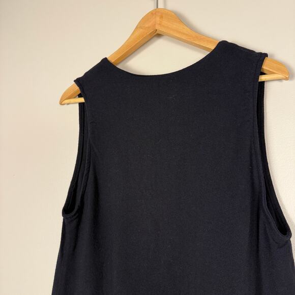 Vintage 90s Express Black Knit Sweater Vest Womens Medium Sleeveless Cardigan - Picture 3 of 4